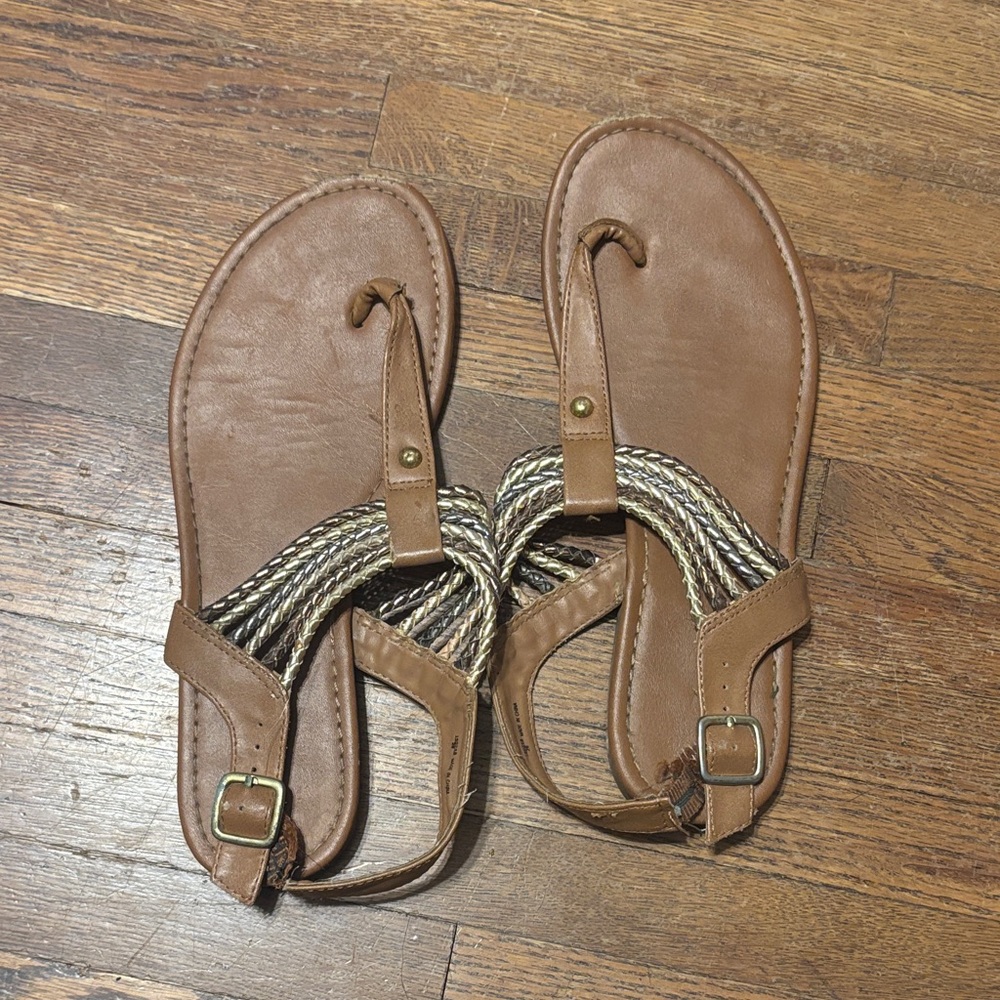 American Eagle Outfitters Tan Braided Sandals